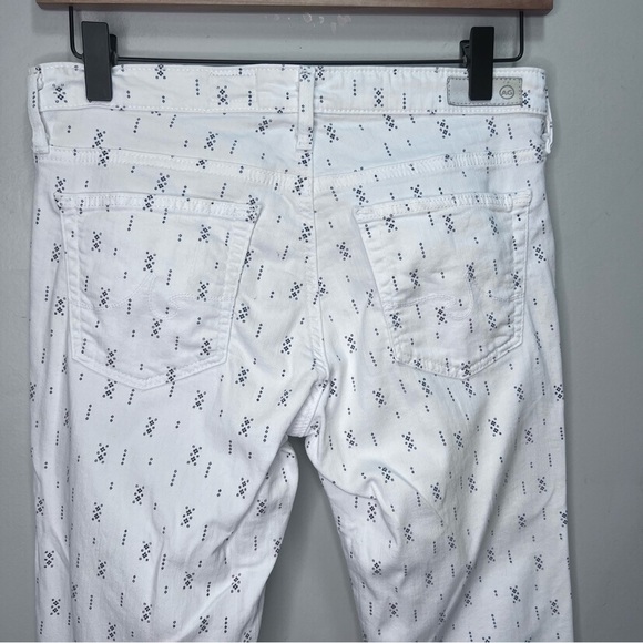 AG Adriano Goldschmied Stilt Cigarette Crop Jean Mosaic Print Optic White  Sz 27 - Picture 8 of 16